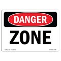 Signmission Safety Sign, OSHA Danger, 7" Height, Aluminum, Zone, Landscape OS-DS-A-710-L-1980